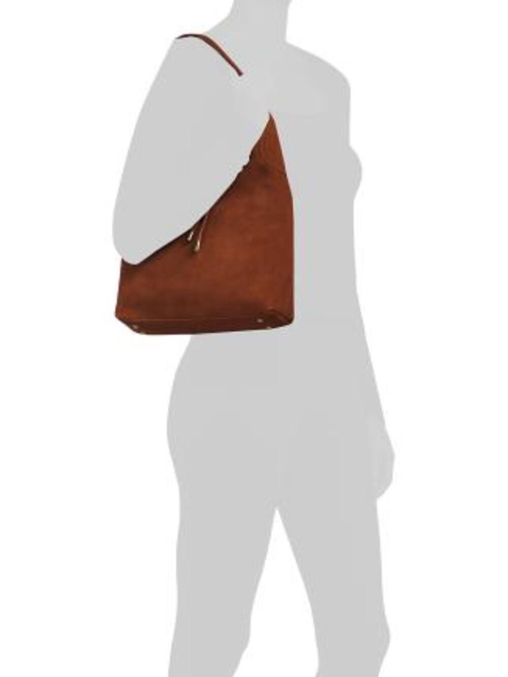 MADE IN INDIA Suede Hobo Bag With Hardware Flap - Picture 2 of 3
